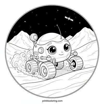 Pluto's Icy Ascent: Speedy Rover Adventure - free printable coloring page