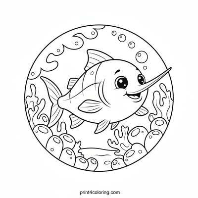 Swift Swordfish Ocean Sprint - free printable coloring page