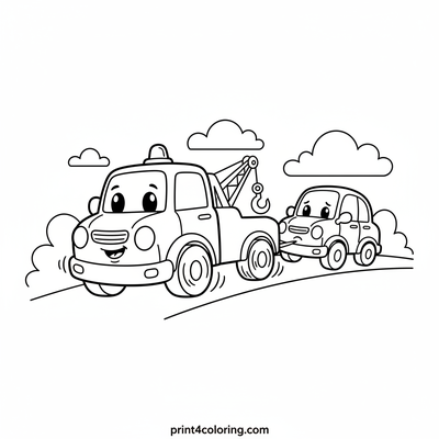 Speedy Tow Truck to the Rescue! - free printable coloring page