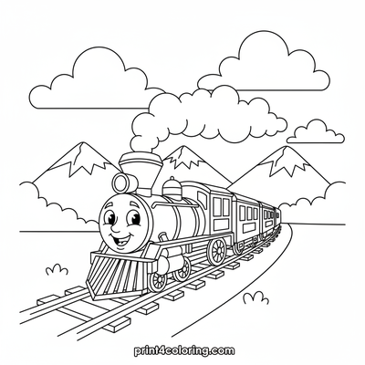 Mountain Majesty Express - free printable coloring page
