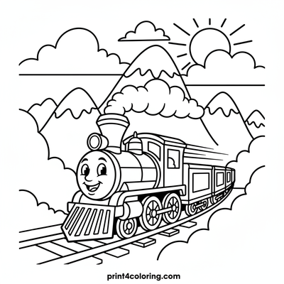 Mountain Pass Express - free printable coloring page