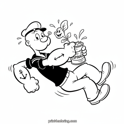Popeye's Sprout Surprise! - free printable coloring page