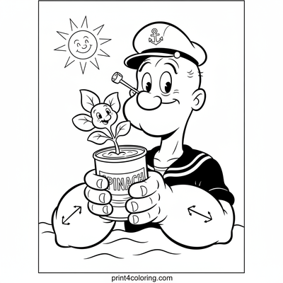 Popeye's Sprout-tastic Surprise! - free printable coloring page