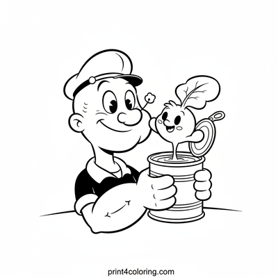 Popeye's Sprout Surprise! - free printable coloring page