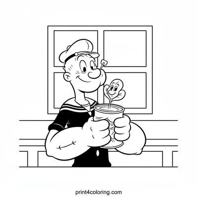 Popeye's Mighty Sprout Surprise! - free printable coloring page