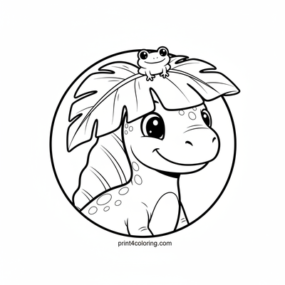 Spino's Leaf Hat Adventure - free printable coloring page