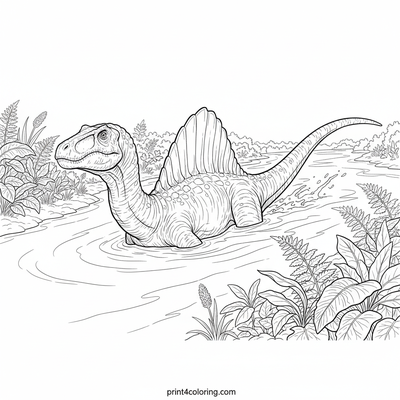 River Roamer Spinosaurus Adventure - free printable coloring page
