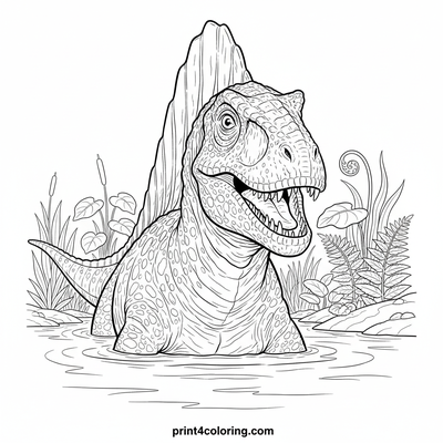 Spinosaurus River Explorer: Ancient Waters - free printable coloring page