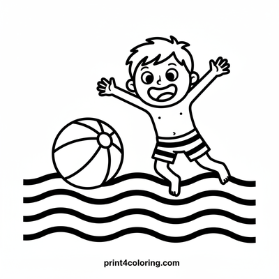 Splish-Splash Pool Jump - free printable coloring page