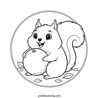 Squeaky's Big Orange Hug: A Cozy Squirrel Friend - free printable coloring page