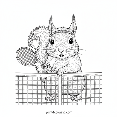 Ace Acorn Squirrel: Grand Slam Champion - free printable coloring page