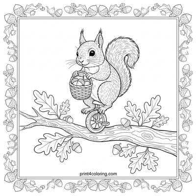 Acrobatic Acorn Express - free printable coloring page
