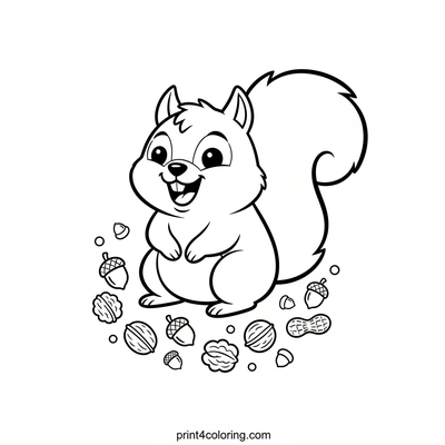 Happy Squirrel's Acorn Swirl - free printable coloring page