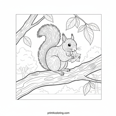 Star Fruit Squirrel Adventure - free printable coloring page
