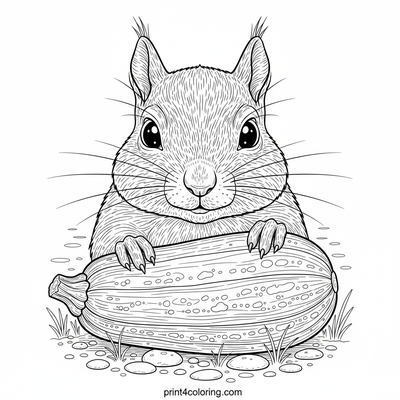 The Great Zucchini Haul: A Squirrel's Epic Journey - free printable coloring page