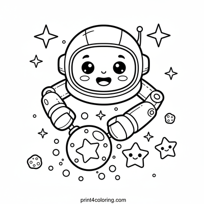 Cosmic Crane's Starry Harvest - free printable coloring page