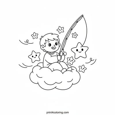 Starlight Catcher's Dream - free printable coloring page