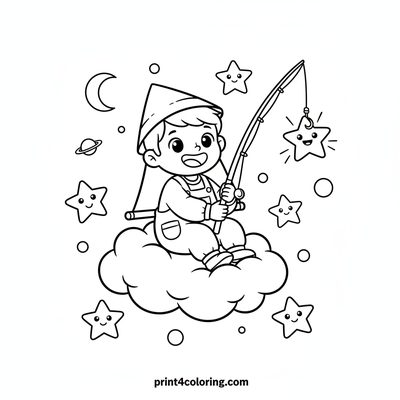 Fishing coloring pages preview