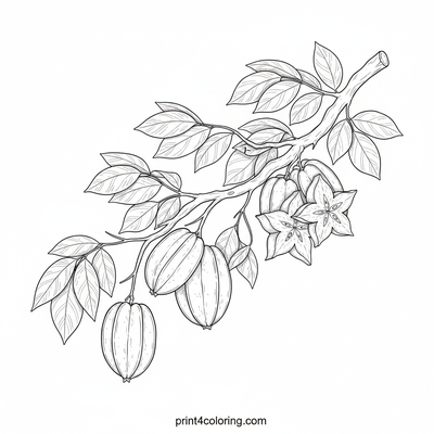 Star Fruit Discovery: A Botanical Adventure - free printable coloring page