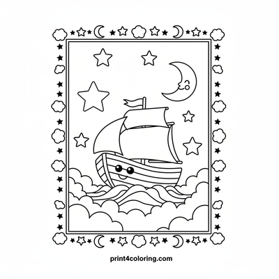 Yacht coloring pages preview