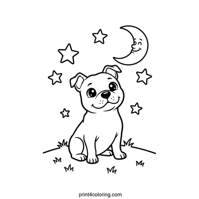 Pitty's Dreamy Star-Gazing Night - free printable coloring page