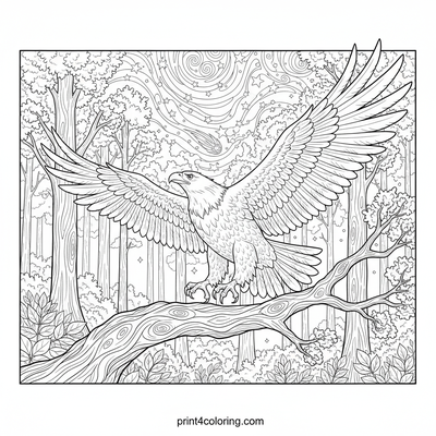 Ethereal Eagle's Cosmic Perch