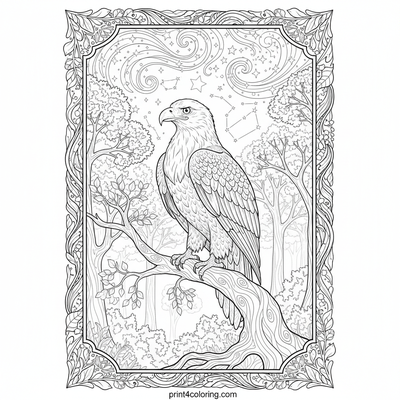 Ethereal Eagle's Cosmic Gaze