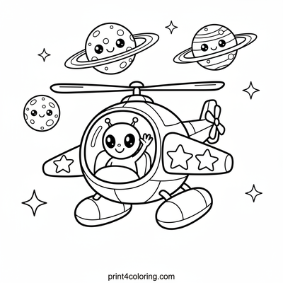 Star-Hopper Rescue Chopper Adventure - free printable coloring page