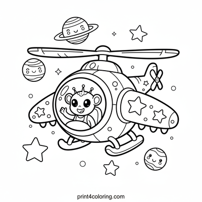 Star-Hopper's Cosmic Adventure - free printable coloring page