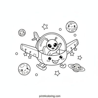 Cosmic Chopper Adventure - free printable coloring page