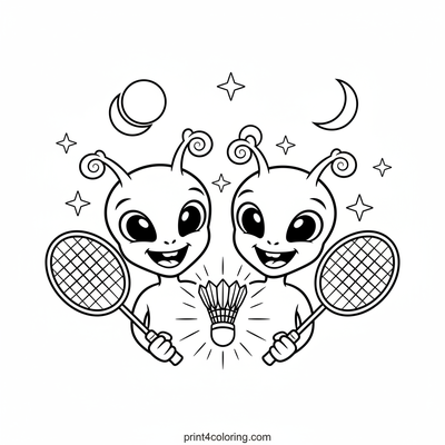 Alien Badminton on the Whimsical Moon