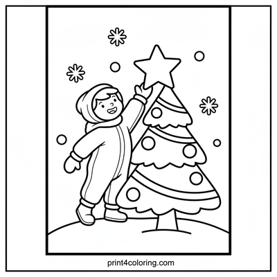My Sparkling Christmas Tree Star! - free printable coloring page
