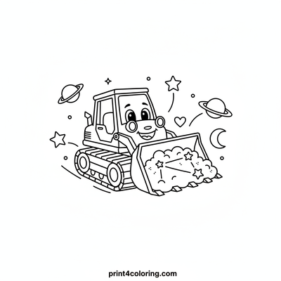 Stardust Bulldozer's Cosmic Creation - free printable coloring page