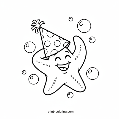 Giggling Starfish's Silly Hat Bash - free printable coloring page