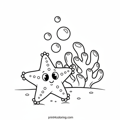 Starfish Reef Adventure - free printable coloring page