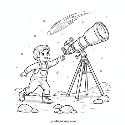 Stargazer's Comet Quest - free printable coloring page