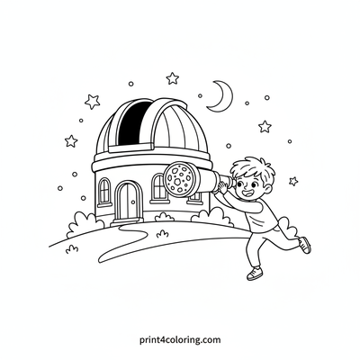 Cosmic Observatory: Asteroid Belt Discovery - free printable coloring page