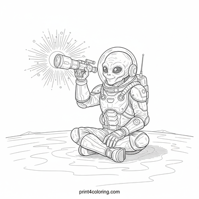 Pluto's Cosmic Canvas: Alien Astronomer