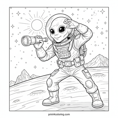 Alien Astronomer on Pluto's Edge