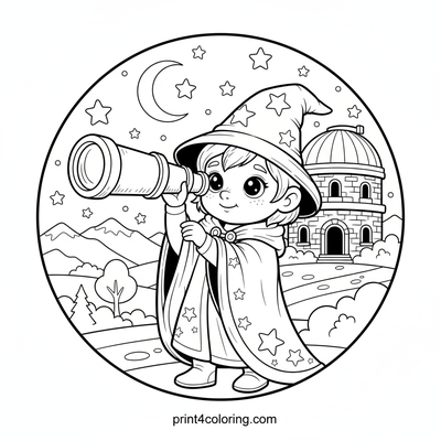 Stargazing Wizard's Cozy Observatory