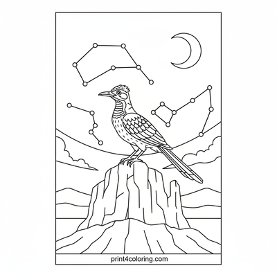 Starlight Sentinel Roadrunner - free printable coloring page