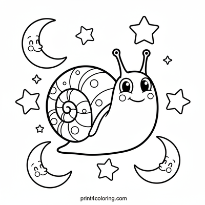 Starlight Snail's Galaxy Adventure - free printable coloring page