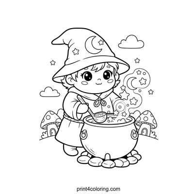 The Little Wizard's Starlight Soup - free printable coloring page