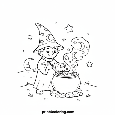 Starlight Soup for Wishes - free printable coloring page