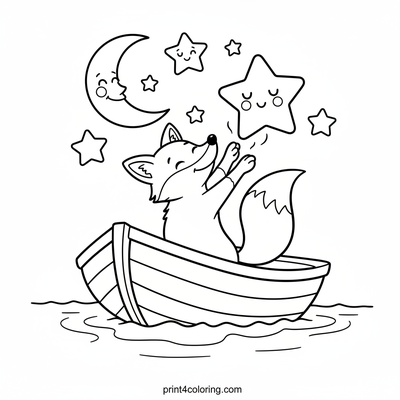 Starry Night Fox's Dream Rowboat
