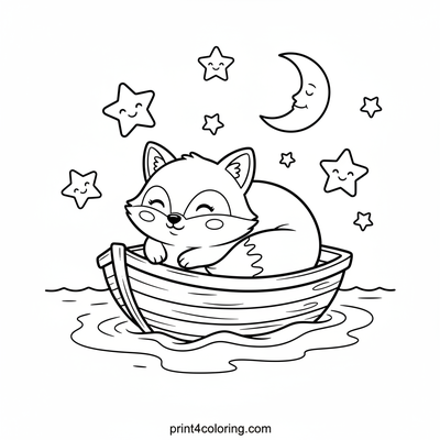 Sleepy Fox's Starry Rowboat Dream