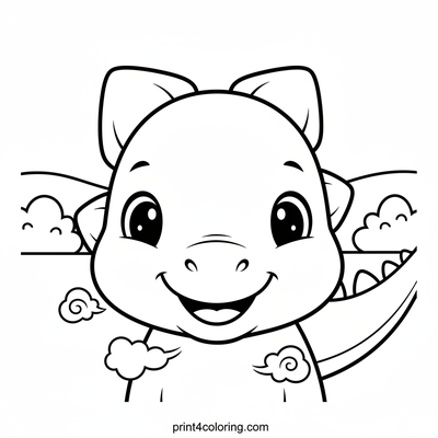 Smiling Stegosaurus Park Play - free printable coloring page