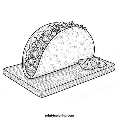 The Perfect Taco Portrait - free printable coloring page