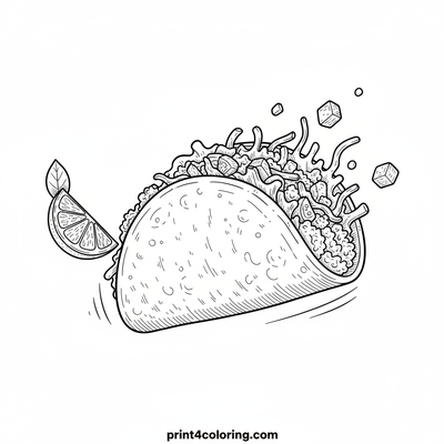 The Ultimate Taco Fiesta - free printable coloring page
