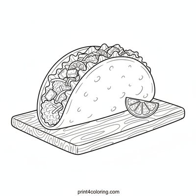 The Perfect Taco Still Life - free printable coloring page